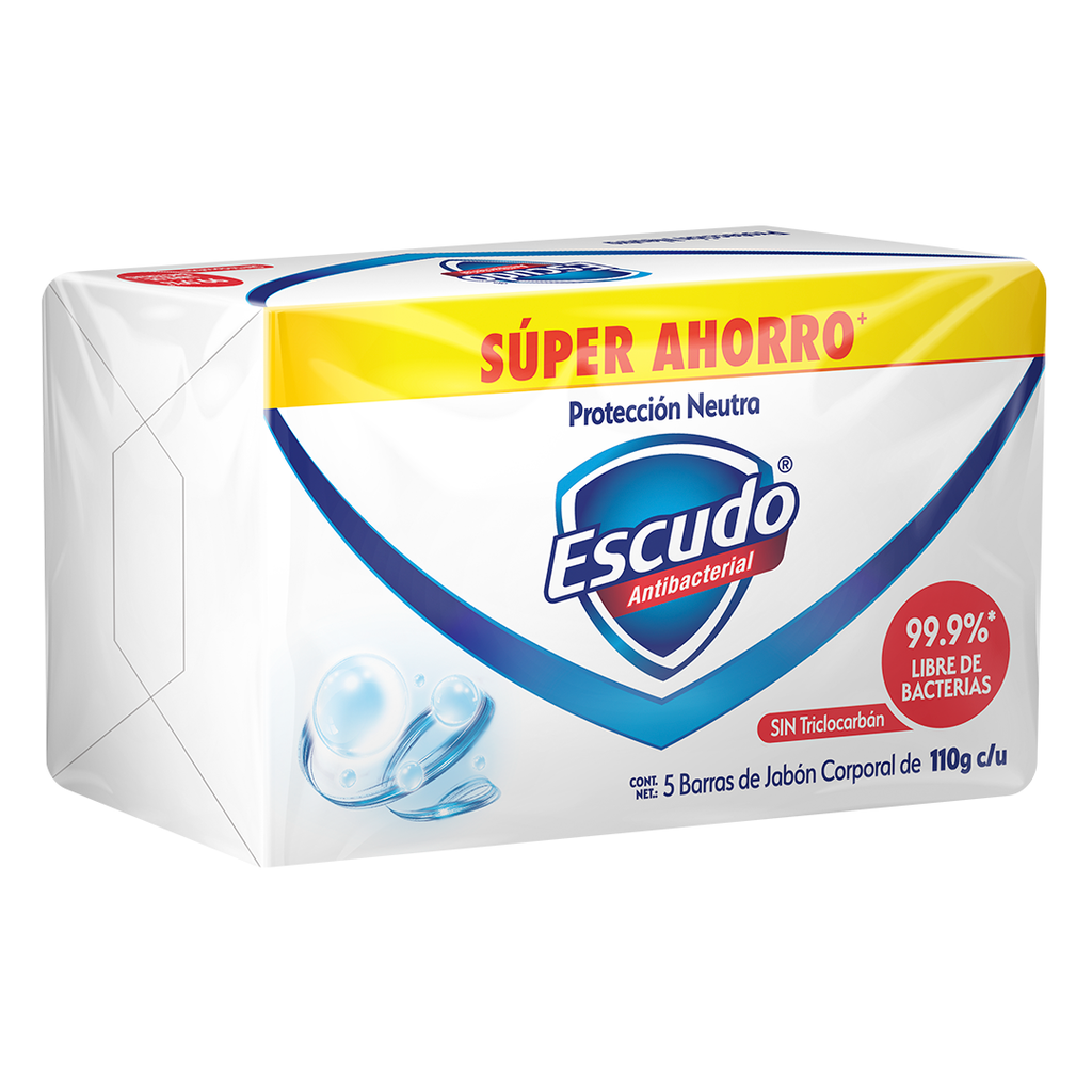 JABON ESCUDO NEUTRO 5PK 110 GR BLANCO