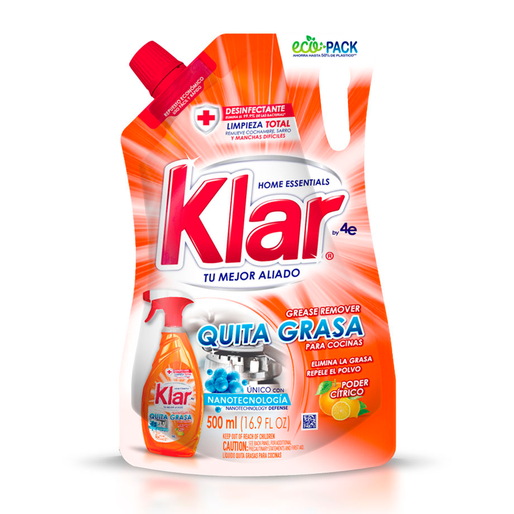 KLAR QUITAGRASA POUCH 500ML