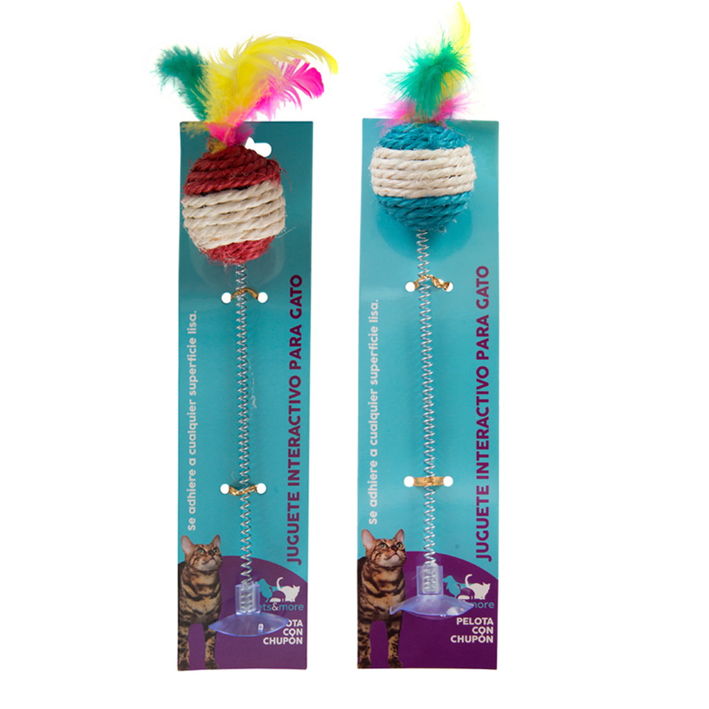 PELOTA CON RESORTE PARA GATO