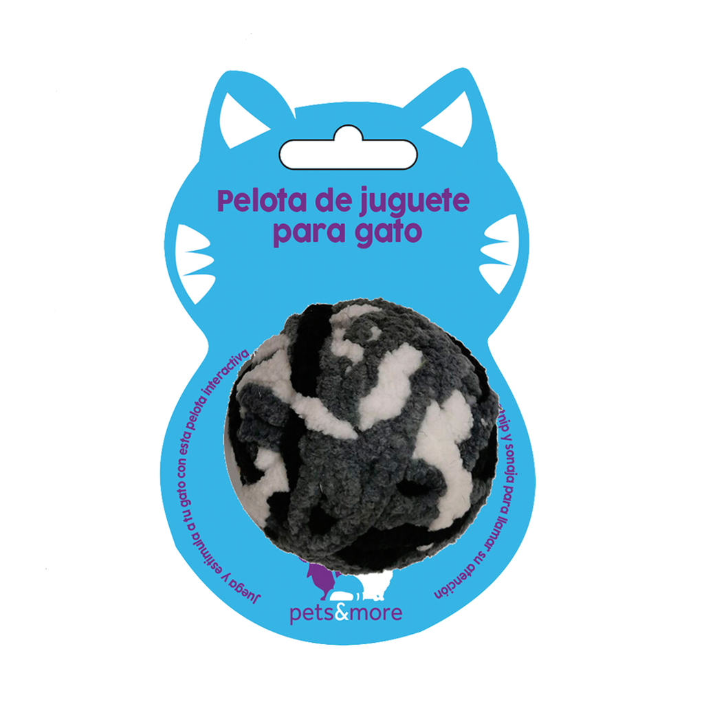 PELOTA DE ESTAMBRE CON SONAJA PARA GATO