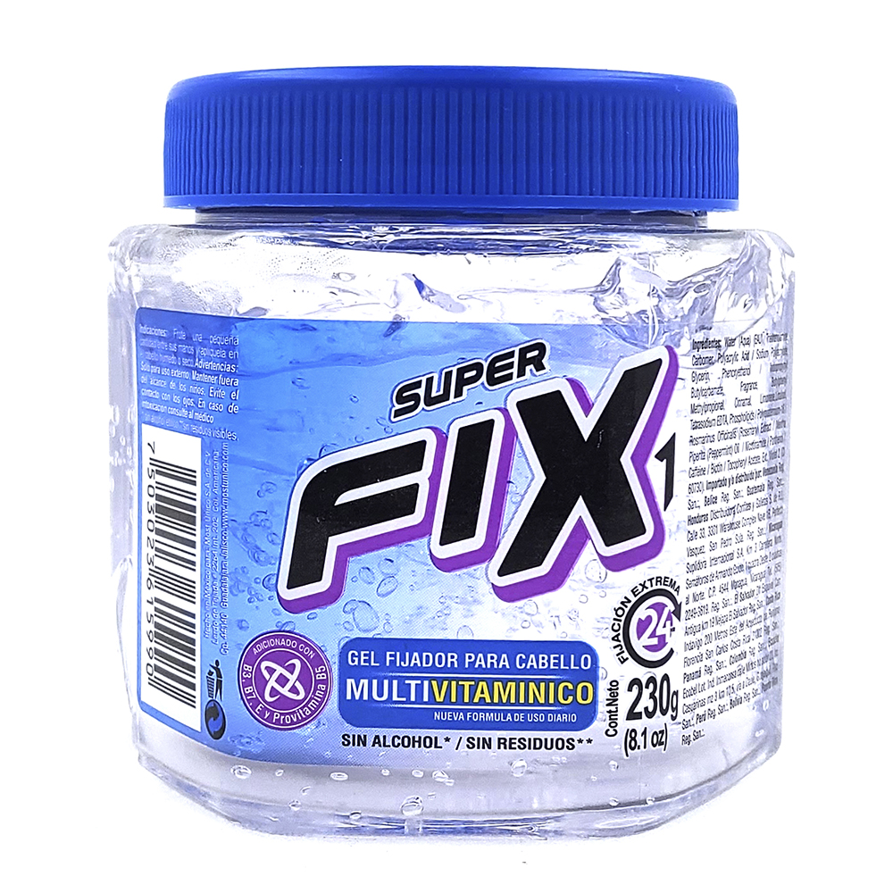 GEL FIJADOR PARA CABELLO MULTIVITAMINICO SUPER FIX1 230G