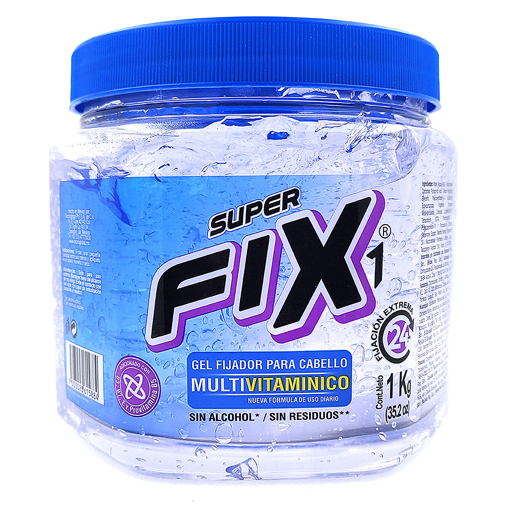GEL FIJADOR PARA CABELLO MULTIVITAMINICO SUPER FIX1 1000G