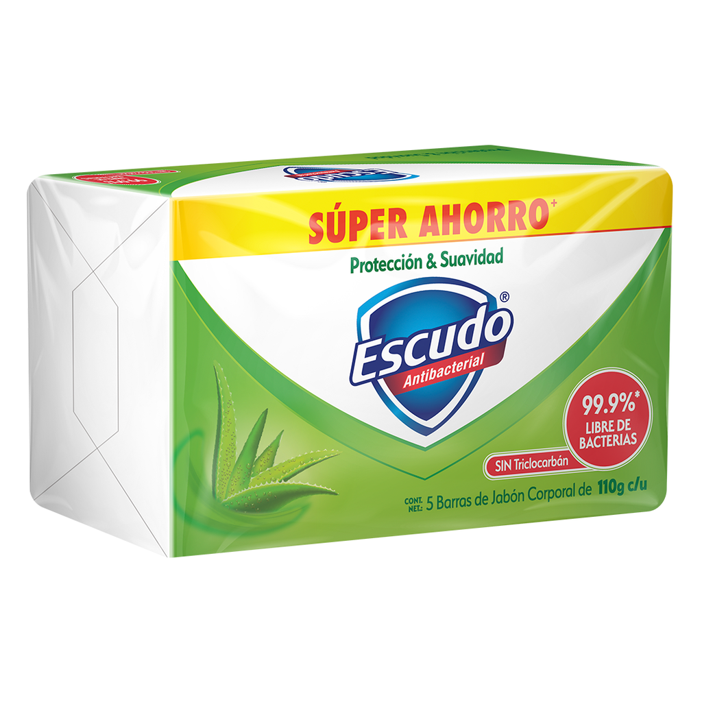[E8914] JABON ESCUDO ALOE 5PK 110 GR VERDE