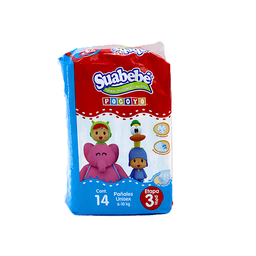[D5303] PAÑALES SUABEBE POCOYO ETAPA 3/M 14U